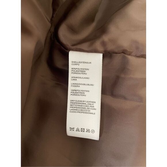 Rebecca Minkoff Faux Shearling Double Breasted Brown Coat XL - Picture 7 of 7